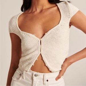 Abercrombie & Fitch - Crochet Button-Up Top